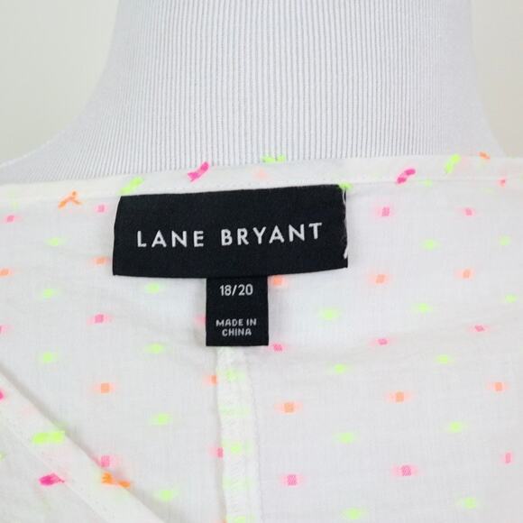 Lane Bryant Size 18/20 Plus Textured Peplum Blouse Dolman Sleeve White - Picture 10 of 11